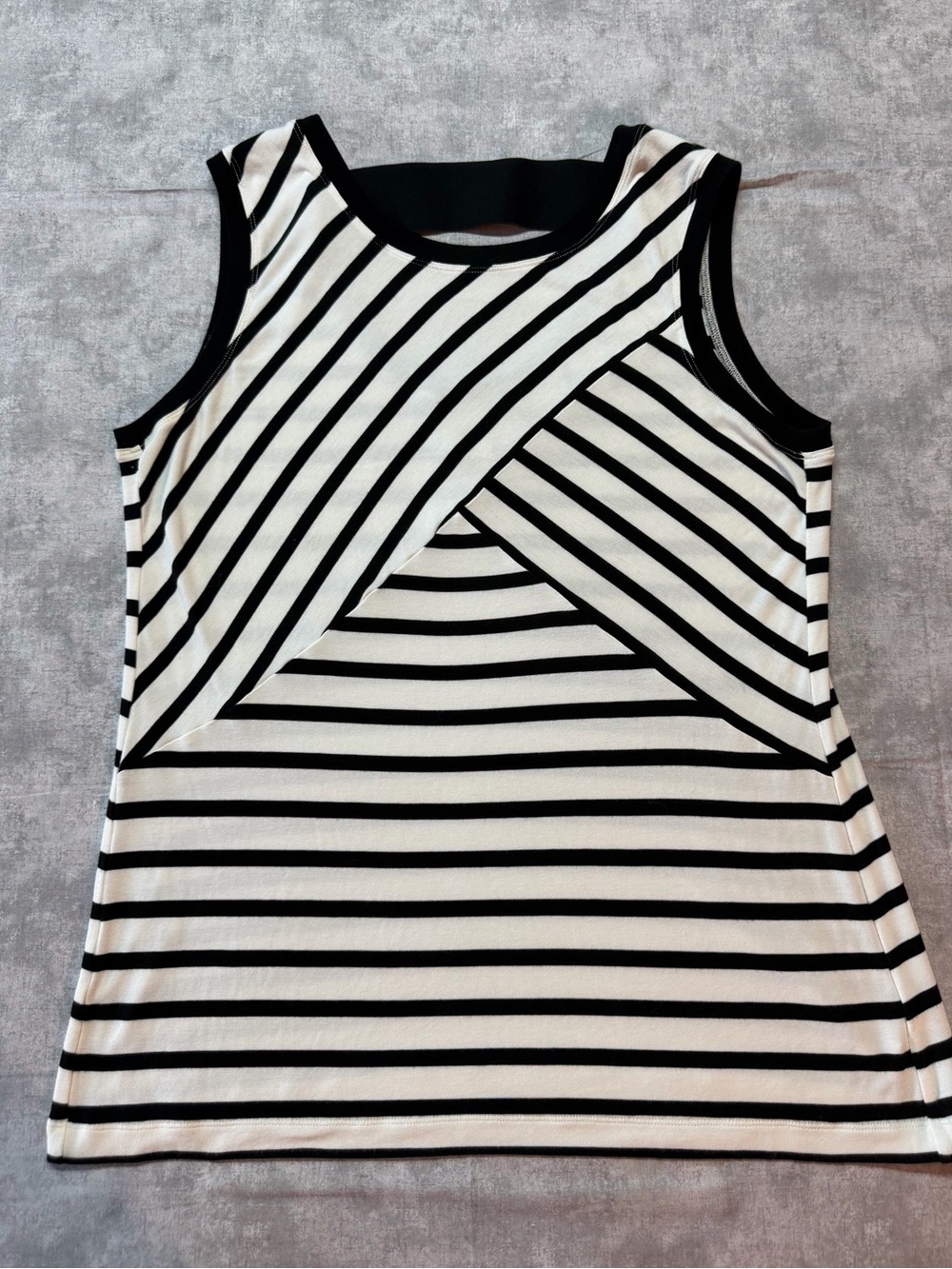 Tank Top Striped Black White Nautical Knit Preppy Sailorcore Cruise Retro Size S